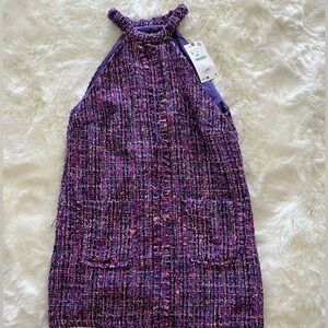 Zara Halter Tweed Dress Small